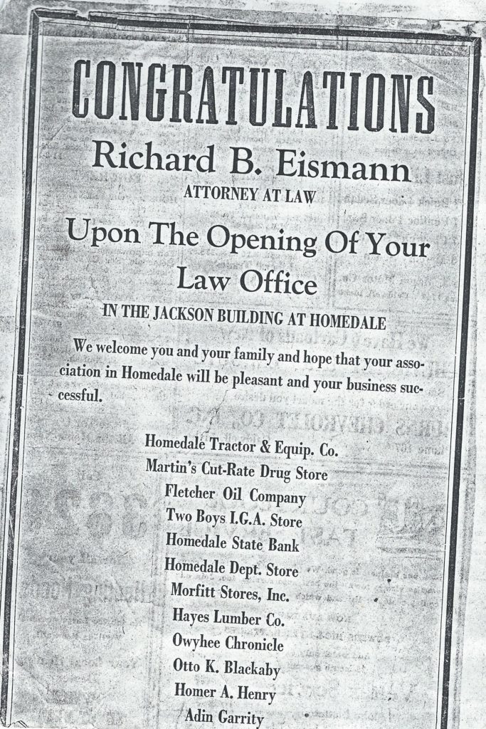 Richard B. Eismann establishes law firm